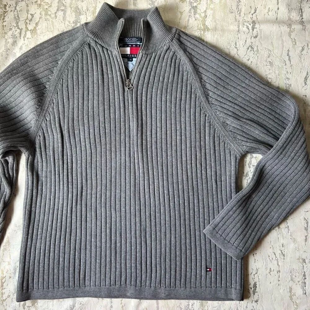 Tommy Hilfiger Y2K ribbed 1/4 zip sweater